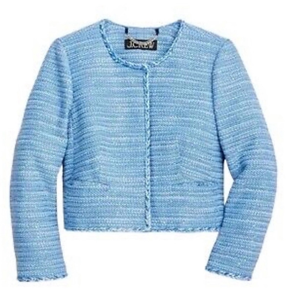 NWOT J. Crew Louisa Lady Jacket in Peri Sequin Tweed, 2